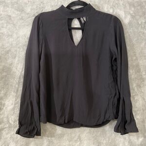 Divided H&M Women’s sz. 6 Black Cutout Choker Neck Top whimsy goth, fairy grunge